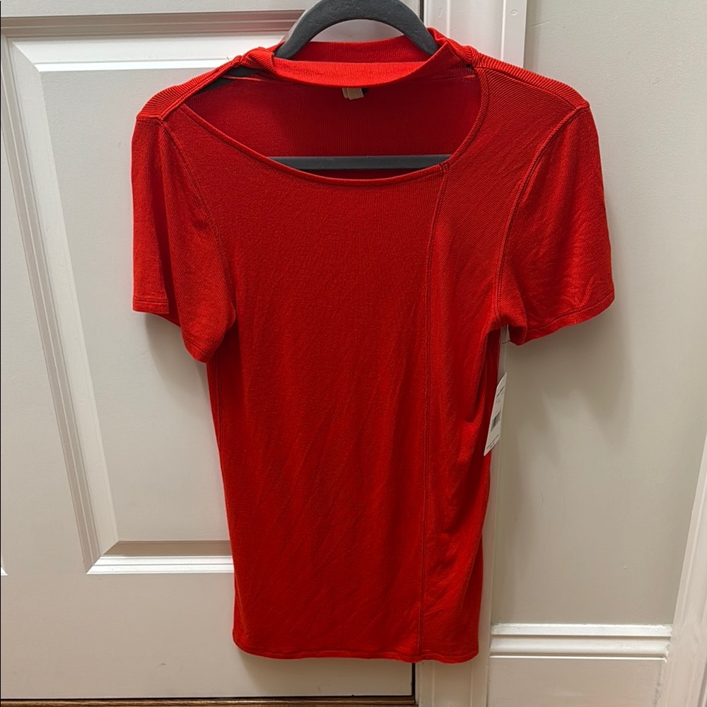 Free People Red Short Sleeve Top